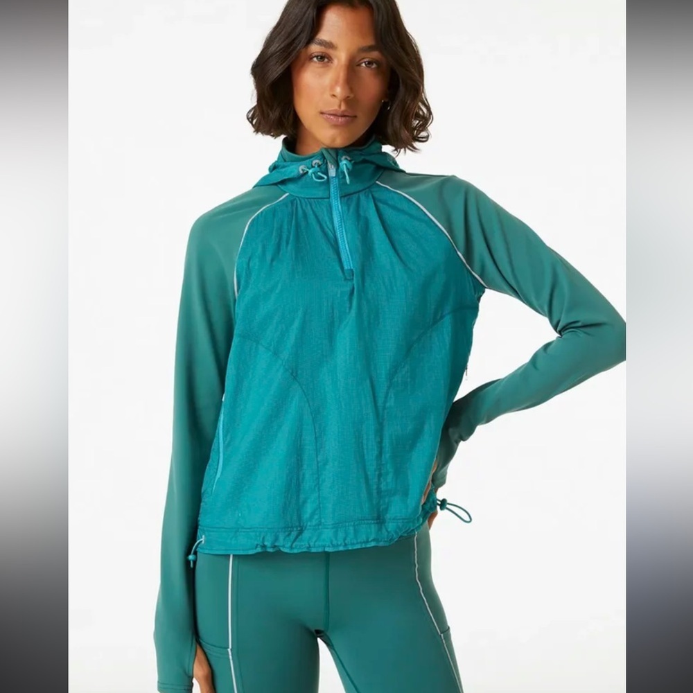 Outdoor Voices Frostknit Hoodie Jacket in Jasper Teal Sz L